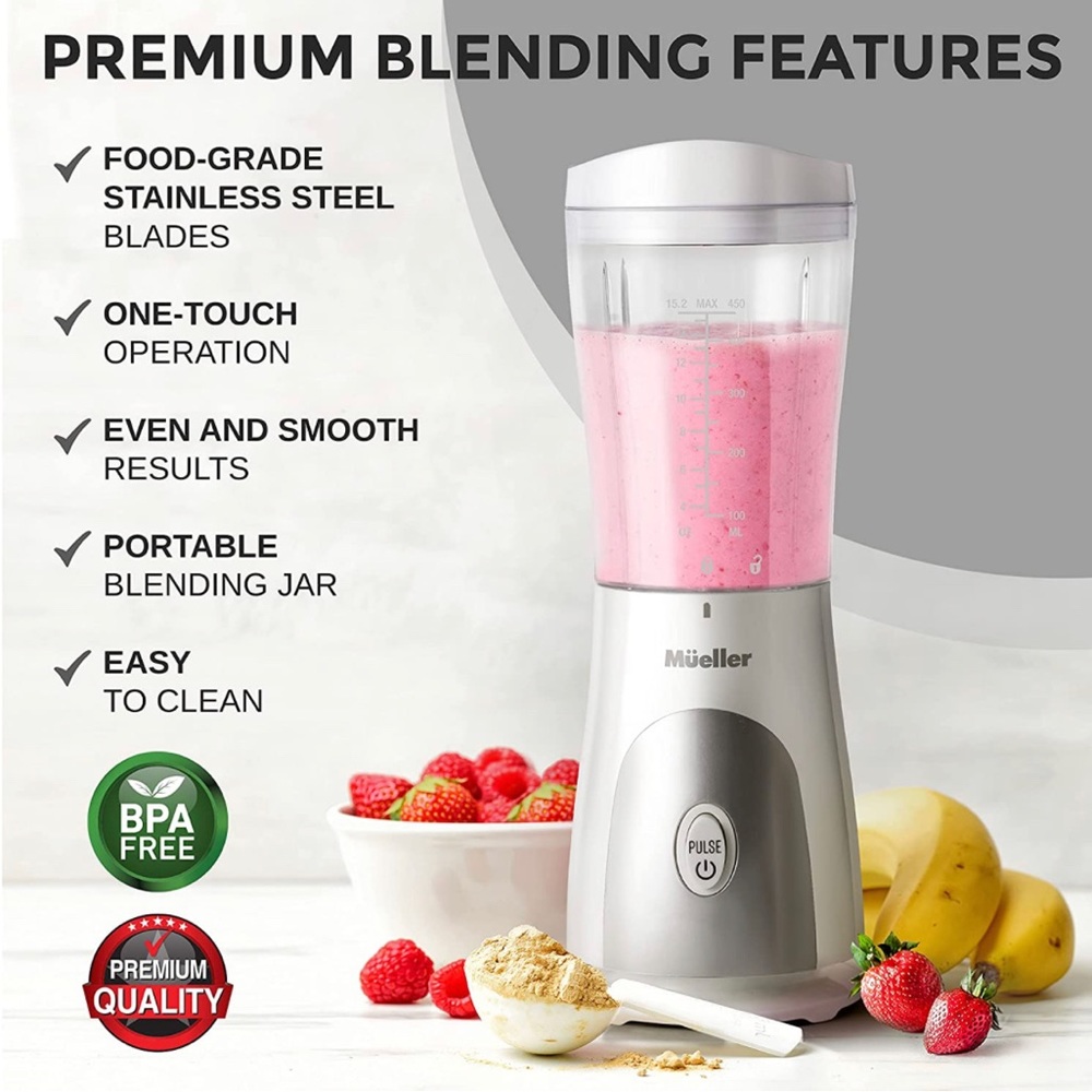 New Müeller Ultra Bullet Single Serve Personal Blender 15.2oz NWT - Picture 2 of 6
